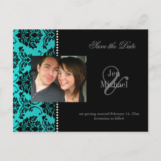Postkarten aus dem Foto Damask Save the Date,