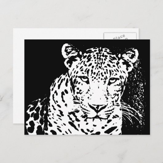 Postkarten aus Leopard, Schwarz und Weiß (Vorne/Hinten)
