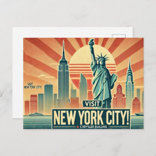 Postkarten aus New York (Vorne/Hinten)