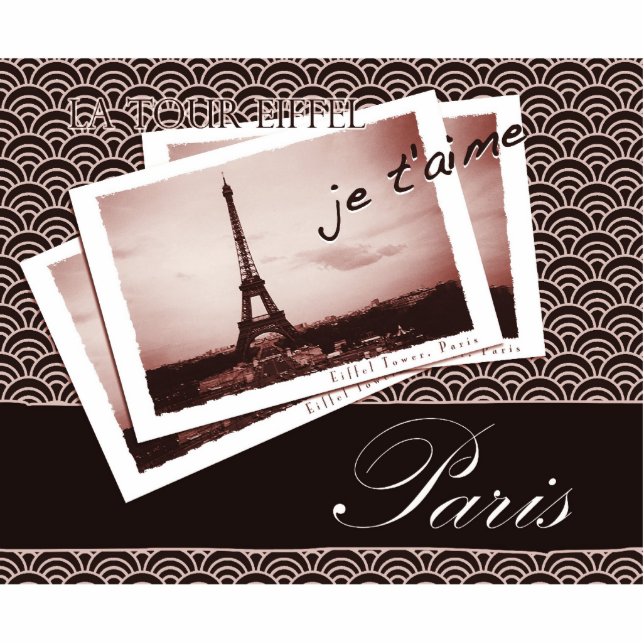 Postkarten aus Paris Fotoskulptur Schlüsselanhänger (Vorne)