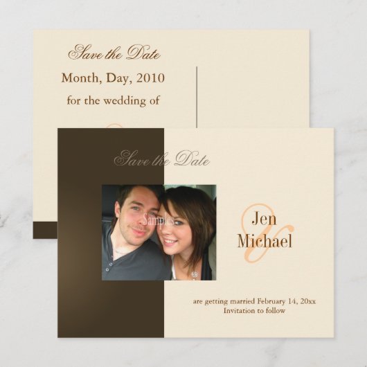 Postkarten aus Save the Date Foto, (Vorne/Hinten)