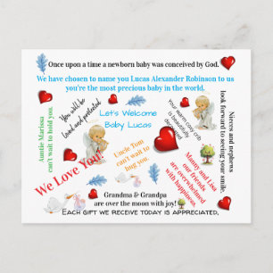 Postkarten-Baby-Party-Baby-Ankunft Postkarte