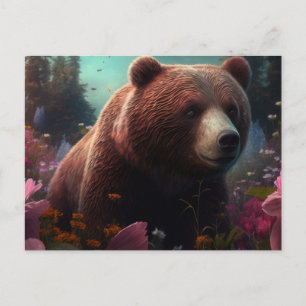 Postkarten Bär Blume