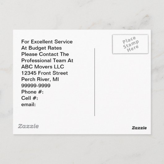 Postkarten-beweglicher Postkarte (Rückseite)