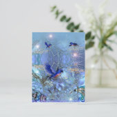Postkarten Blaue Vögel (Stehend Vorderseite)
