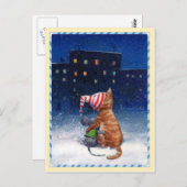 Postkarten_Blick auf die Lichter der Stadt Postkarte (Vorne/Hinten)