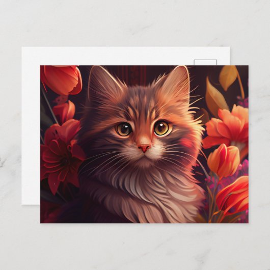 Postkarten Cat Fleur (Vorne/Hinten)