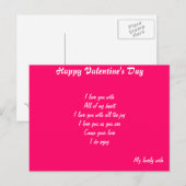 Postkarten der Valentinstag-Ehefrau (Vorne/Hinten)