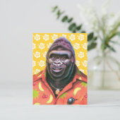Postkarten-Design mit eitlem Gorilla. Postkarte (Stehend Vorderseite)