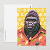 Postkarten-Design mit eitlem Gorilla. Postkarte (Vorne/Hinten)