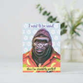 Postkarten-Design mit eitlem Gorilla. Postkarte (Stehend Vorderseite)
