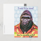 Postkarten-Design mit eitlem Gorilla. Postkarte (Vorne/Hinten)
