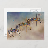 Postkarten - Drei Karussellpferde (Vorne/Hinten)