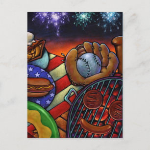 POSTKARTEN-EINLADUNG Sommer 4. von Juli-PC Einladungspostkarte