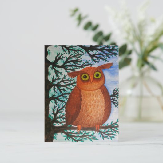 Postkarten Eule (Stehend Vorderseite)