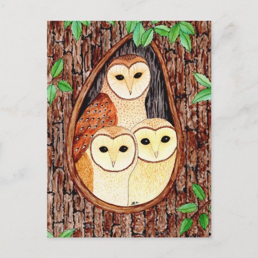 Postkarten Eule (Vorderseite)