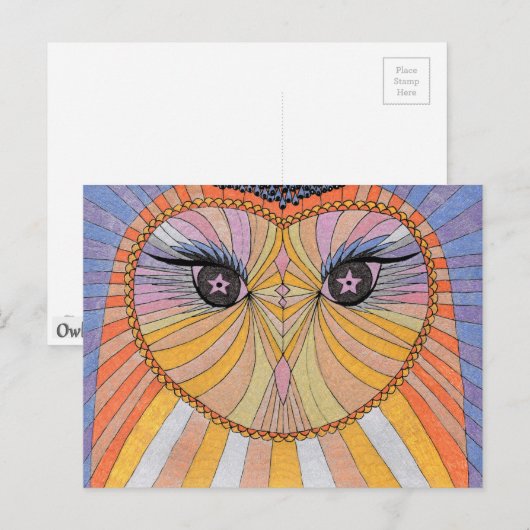 Postkarten Eule (Vorne/Hinten)