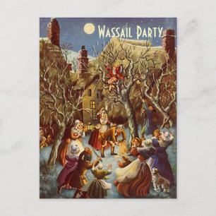 Postkarten Festliche Feiertags-Wassail-Party-Feier