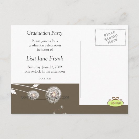 Postkarten für Abschlüsse, Lüster (Rückseite)