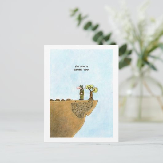 Postkarten für Bäume gerettet, Satire (Stehend Vorderseite)