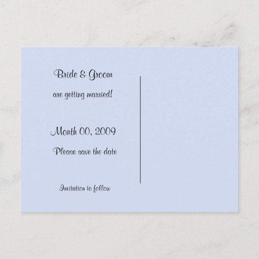 Postkarten für blaues und braunes Save the Date Fo (Rückseite)