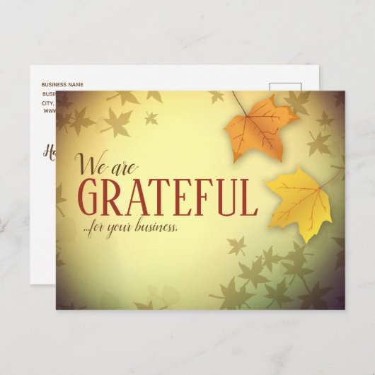 Postkarten für Business Erntedank fallen (Vorne/Hinten)