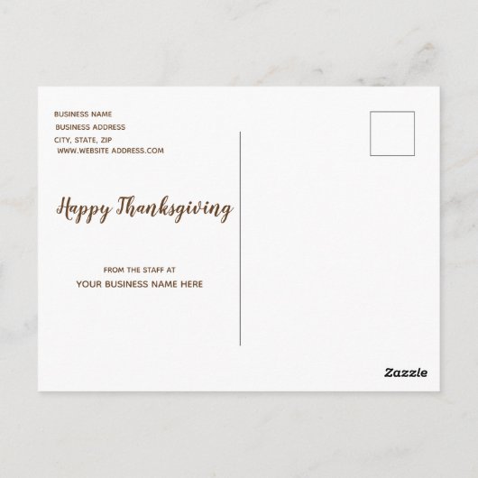 Postkarten für Business Erntedank fallen (Rückseite)