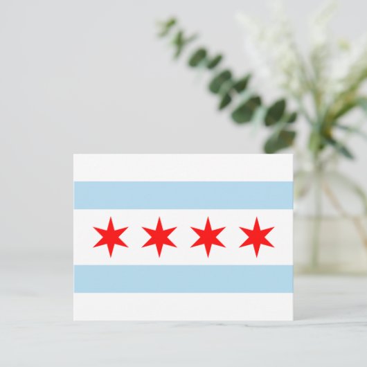 Postkarten für Chicago Flag (Stehend Vorderseite)