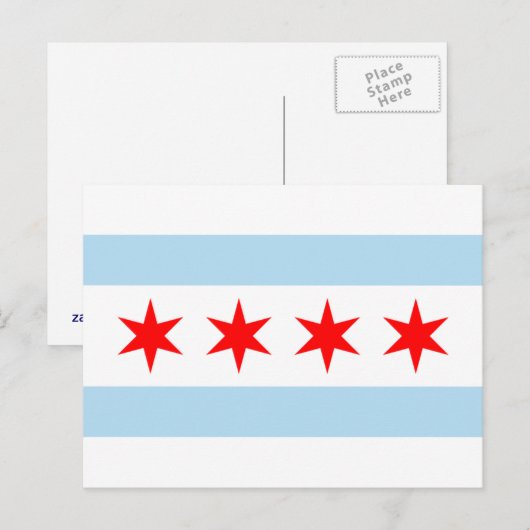 Postkarten für Chicago Flag (Vorne/Hinten)