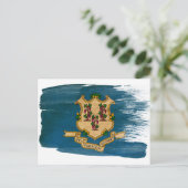Postkarten für Connecticut-Flag (Stehend Vorderseite)