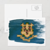 Postkarten für Connecticut-Flag (Vorne/Hinten)