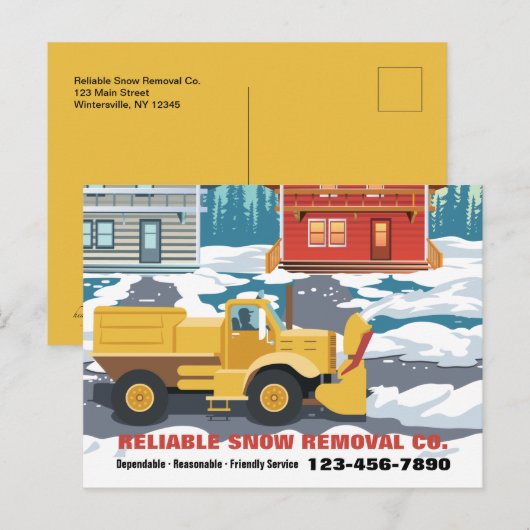 Postkarten für das Entfernen von Schnee (Vorne/Hinten)
