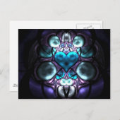 Postkarten für das verzauberte Herz-Fraktal (Vorne/Hinten)