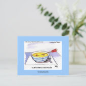 Postkarten für den letzten Flan Funny Cartoon (Stehend Vorderseite)