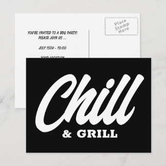 Postkarten für die Chill & Grill GRILLEN Party Ein