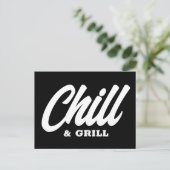 Postkarten für die Chill & Grill GRILLEN Party Ein (Stehend Vorderseite)