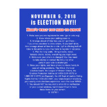 Postkarten für die Wähler CHECKLIST 6. November