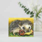 Postkarten für Igel und Apfel (Stehend Vorderseite)