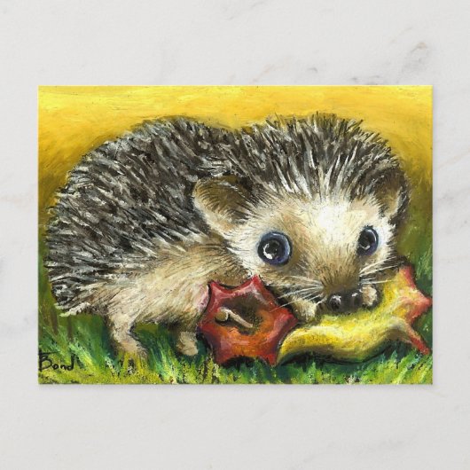 Postkarten für Igel und Apfel (Vorderseite)