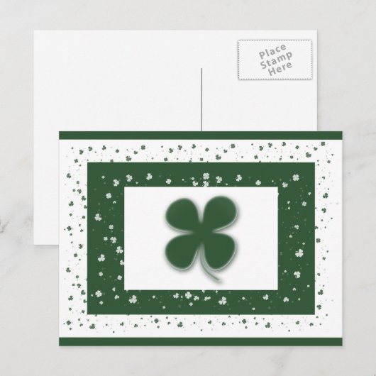 Postkarten für irische Kleeblätter (Vorne/Hinten)