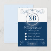Postkarten für Navy und Silber Rhinestones (Vorne/Hinten)