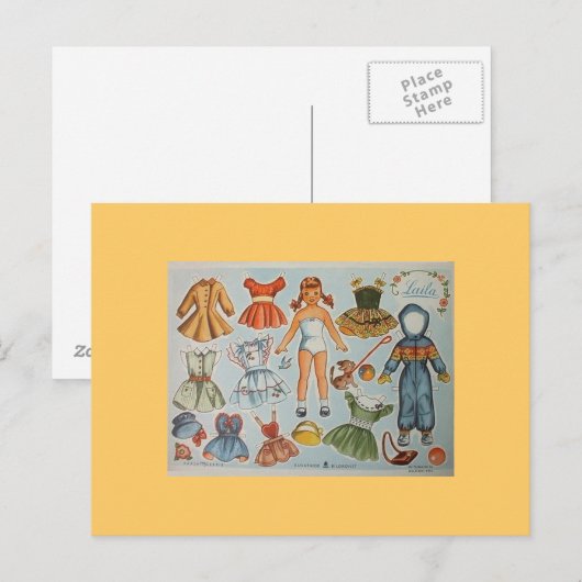 Postkarten für Papierpuppen (Vorne/Hinten)