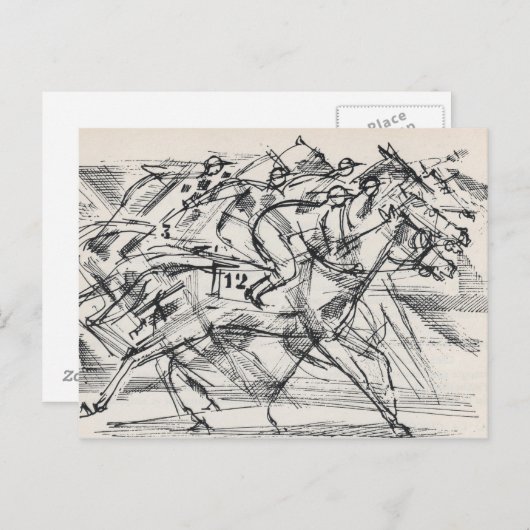 Postkarten für Pferderennen (Vorne/Hinten)
