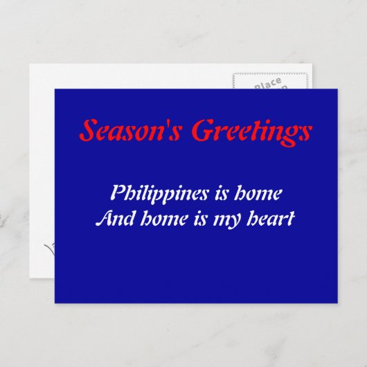 Postkarten für Philippinen (Vorne/Hinten)