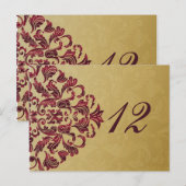 Postkarten für rosa goldene Tischnummern (Vorne/Hinten)