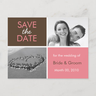 Postkarten für rosa und braun Save the Date Foto