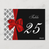 Postkarten für rote Damast-Tischnummern (Rückseite)