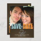 Postkarten für schlichtes, blaues und braunes Foto (Vorne/Hinten)