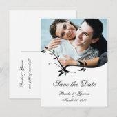 Postkarten für Schwarzweiß-Foto Save the Date (Vorne/Hinten)