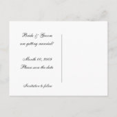 Postkarten für Schwarzweiß-Foto Save the Date (Rückseite)